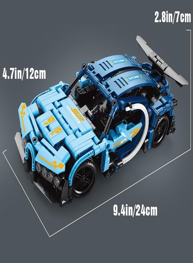 HITRUZ RC Remote Control Building Block Car Kit 2.4GHz Rechargeable Sports Car Toy with Openable Doors & High-Speed Racing DIY Model Kit for Kids & Adults Bugattti Building Blocks Car 【395 Pcs】 - Image 3